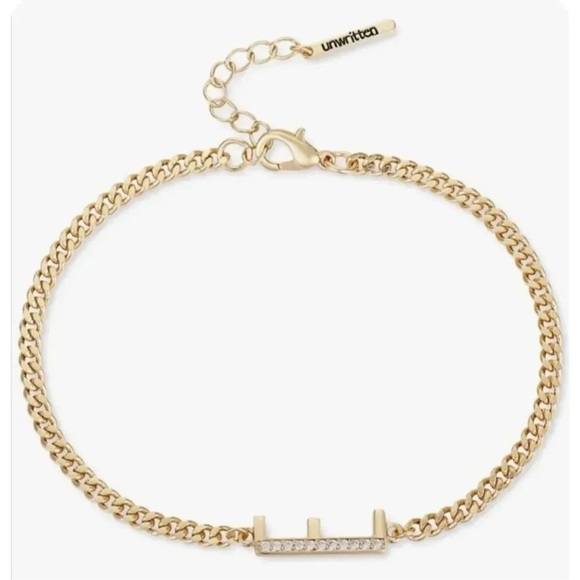 Anthropologie Jewelry - E Initial Cubic Zirconia Crystal Bracelet